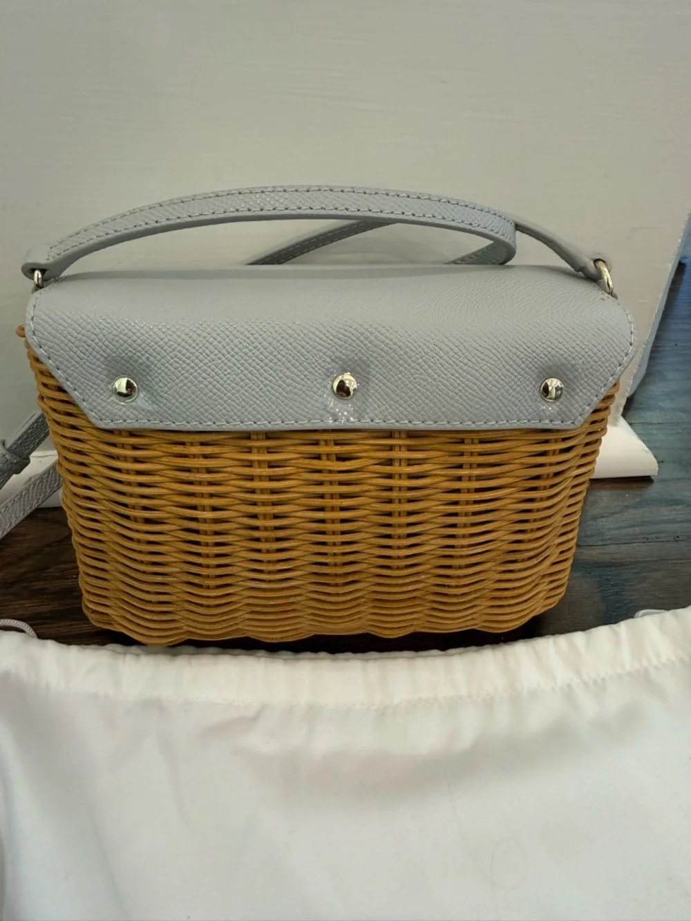 Furla Straw Woven Crossbody Bag NWT - spring purse - Picture 7 of 10